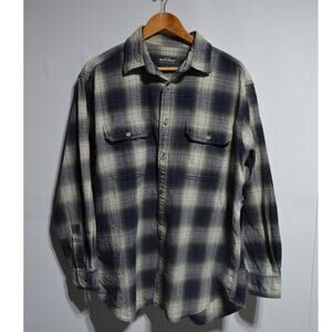 Woolrich Plaid Brawny Flannel Large Button Down Long Sleeve Shirt